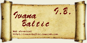 Ivana Baltić vizit kartica